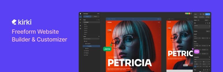 Kirki – Freeform Page Builder, Website Builder & Customizer WordPress plugin banner